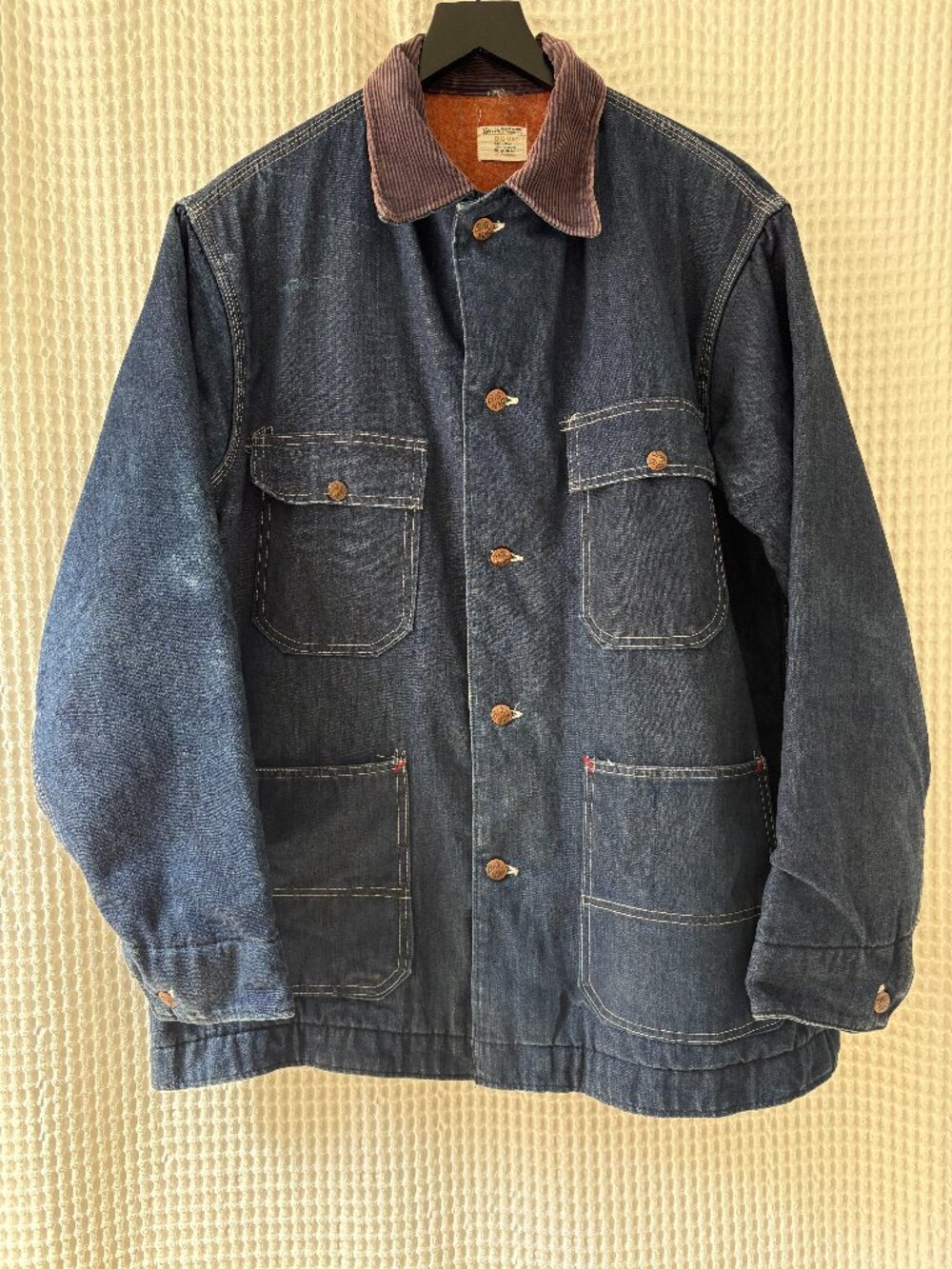 Vintage JCPenney Big Mac men's workwear denim blanket lined barn chore coat